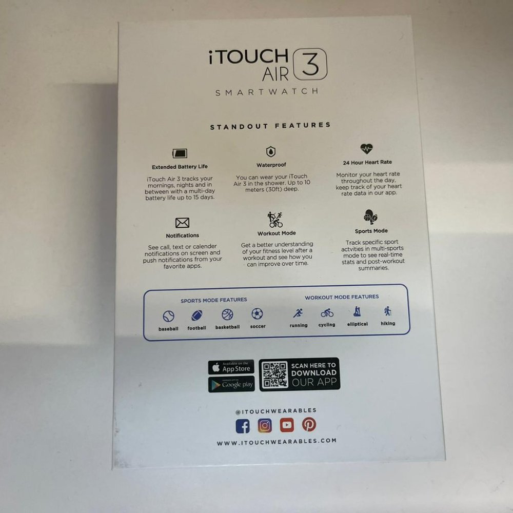NWT iTouch Air 3, 40mm Rose Gold Case with Black Band Unisex Smartwatch - Picture 5 of 8